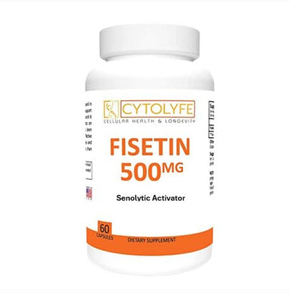 Fisetin 500mg 98% Pure Fisetin 500mg Therapeutic Dose 60 Capsules Senolytic Activator Anti-Aging Life Extension