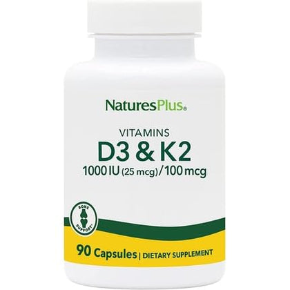 Nature's Plus - Vitamin D3 1000 IU/Vitamin K2 100 mcg, 90 vegetarian capsules