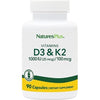 Nature's Plus - Vitamin D3 1000 IU/Vitamin K2 100 mcg, 90 vegetarian capsules