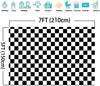 Cosplay Party Banner Checkered Flag Photography Backdrop Vinyl 7x5ft Photo Background White and Black Racing Checker Texture Grid Birthday Chess Board Decoration Supplies Photo Booth Studio Props