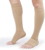 TOFLY® Compression Stockings (Pair), Grade Firm Support 20-30mmHg, Opaque, Unisex, Open Toe Knee High Compression Socks for Varicose Veins, Edema, Shin Splints, Nursing, Travel, Beige M