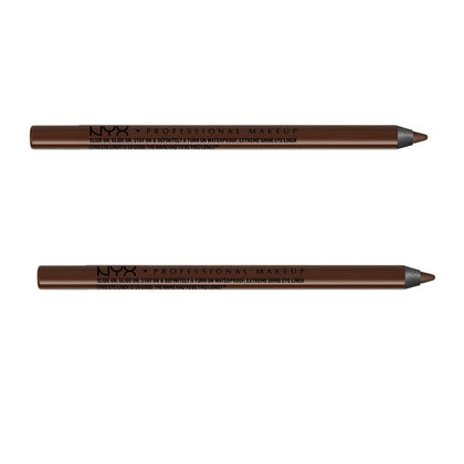 Pack of 2 NYX Slide On Eye Pencil Waterproof, Brown Perfection SL15, 1 Count (Pack of 2), 0.04 ounces