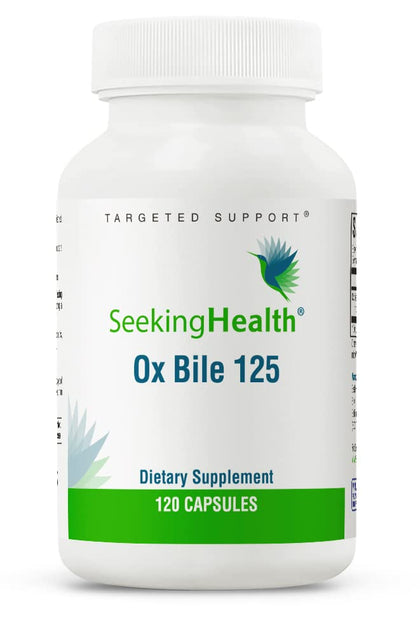 Seeking Health Ox Bile 125 - Digestive Enzyme & Gallbladder Support Supplement - Vegetarian Capsule with Digestive Enzymes - 120 Capsules