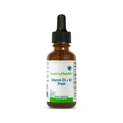 Seeking Health Vitamin D3 + K2 Drops - Liquid Vitamin D & K Supports Immune System Function & Bone Health - Aids Calcium Absorption - Aids Healthy Blood Flow & Circulation - 1 oz