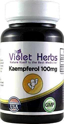 Kaempferol 100mg 60 Count Bottle,Capsule,Kaempferia Galangal, Rice Flour, Magnesium Sterate, Gelatin Capsule