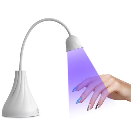 SMALLSHS LED UV Nail Lamp, Mini Lotus Hands Free Light Rotatable Nail Dryer Quick Dry Nail Polish Curing Lamp Gooseneck Flash Cure Light for Home DIY & Salon Manicure Decor