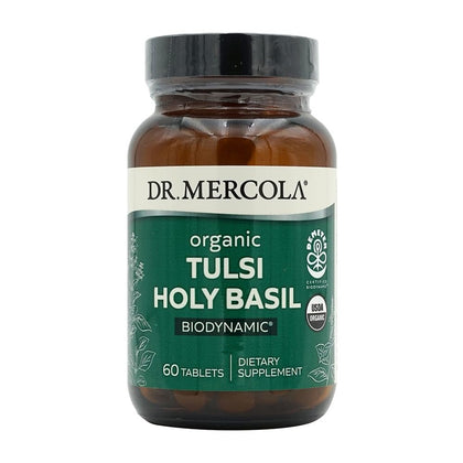 Dr. Mercola Organic Tulsi Holy Basil, 30 Servings (60 Tablets), Dietary Supplement, Supports Mood & Stress Management, Non-GMO, Demeter Certified Biodynamic, Certified USDA Organic