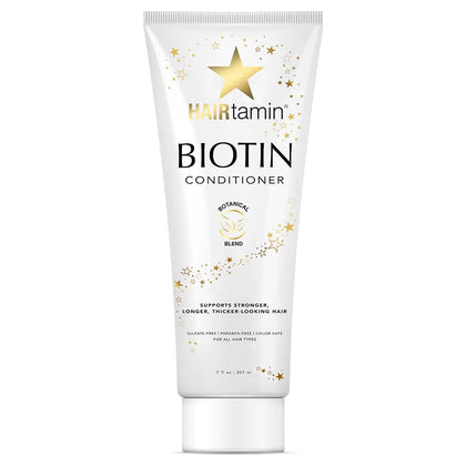 HAIRtamin Biotin Conditioner, vitamin-rich conditioner for healthy hair growth for all hair types, color and keratin safe, paraben free