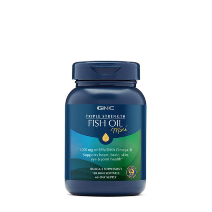 GNC Triple Strength Fish Oil Mini,120 Mini Softgels