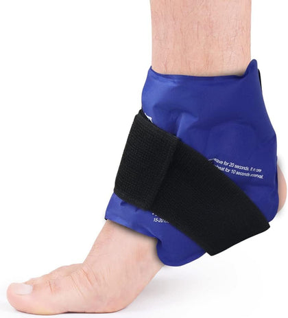 NEWGO Ankle Ice Pack Wrap for Swelling, Ice Pack for Ankle Injuires Reusable Ankle Cold Pack Wrap Hot Cold Therapy Ankle Ice Wrap for Sprained Ankles, Achilles Tendonitis Ankle - Blue