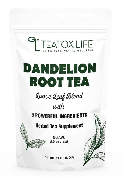 Dandelion Root Tea for Liver Cleanse (pack of 1 85g) with Milk Thistle, Burdock Root, Licorice Root, Ginger Root, Turmeric Root, and Liver Detox Support Tea Blend to Help Boost Immunity & Cleanse