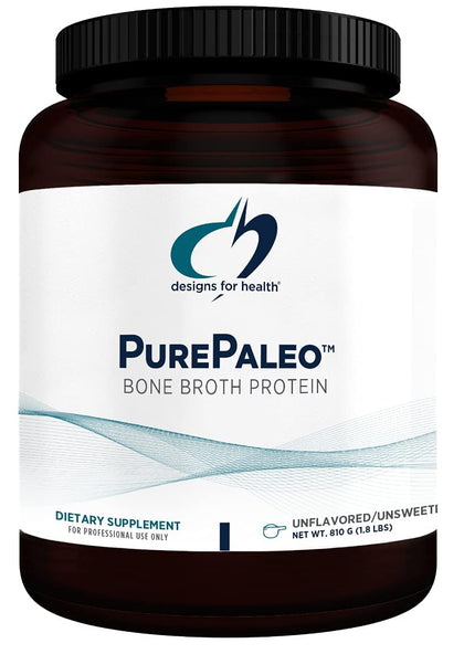 Designs for Health PurePaleo Collagen Protein Powder - 26g HydroBEEF Bone Broth Protein Supplement with Collagen Peptides + BCAAs - Unflavored, Non-GMO, Dairy-Free + Gluten-Free (30 Servings / 810g)