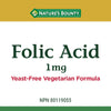 Nature's Bounty Folic Acid 1 mg 150 Tablets (Packaging May Vary)