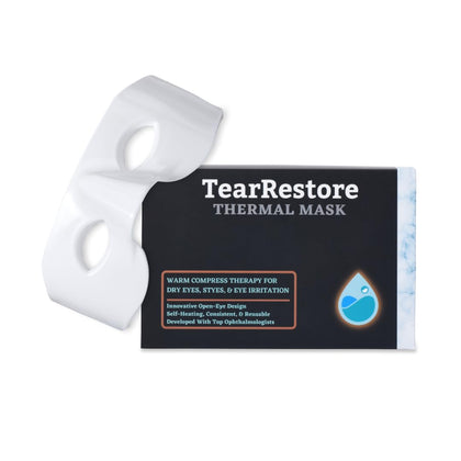 TearRestore Open-Eye Warm Compress Mask for Dry Eyes - Best Heated Eye Compress Mask for Styes and Eye Irritation - Reusable, Convenient, Effective, & FDA Cleared