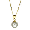 18k gold-flashed sterling silver cable chain necklace crystal simulated pearl 20