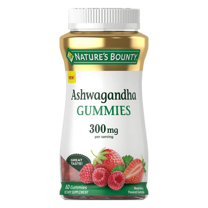 Nature's Bounty Ashwagandha Gummies, 300mg KSM-66 Ashwagandha Extract, Mixed Berry, 60 Gummies