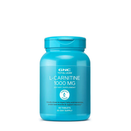 GNC Total Lean L-Carnitine 1000mg, 60 Tablets, Supports Recovery and Lean Muscle Growth