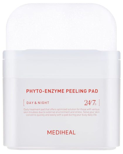 MEDIHEAL Phyto Enzyme Peeling Pad - Vegan Face Resurfacing Pore Tightening Gauze Pads with LHA & Papaya Enzym to Control Sebum - Exfoliating Pads for Dead Skin Cells, 90 Pads