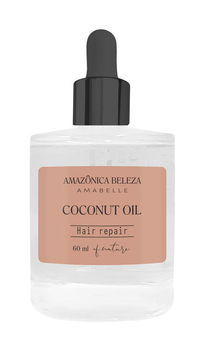 AMAZÓNICA BELEZA AMABELLE Coconut Oil for Hair, 100% Pure Coconut Oil, Boost of Nutrition & Hydration, Repair and Strengthens Hair, Quick Absorption, 2 Oz