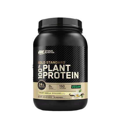 Optimum Nutrition Gold Standard 100% Plant Based Protein Powder, Gluten Free, Vegan Protein for Muscle Support and Recovery with Amino Acids - Creamy Vanilla, 20 Servings