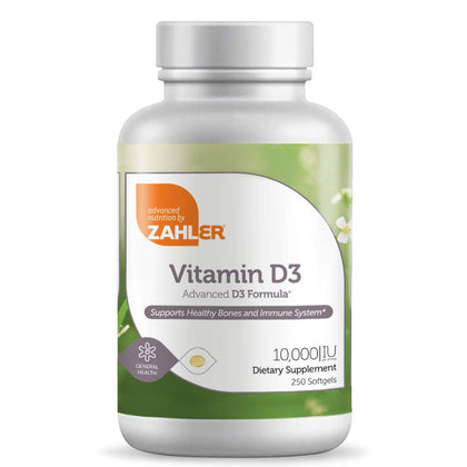 Zahler - Advanced Vitamin D3 10,000 IU Softgels (250 Count) Kosher Vegetarian Friendly Vitamin D for Immune Support, Bone, Teeth & Muscle Health - Easy Swallow VIT D 3