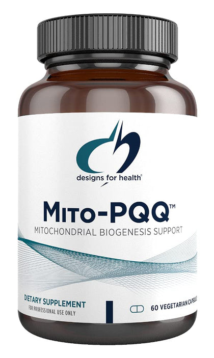 Designs for Health Mitochondria Energy Formula with Bio-PQQ - Mito-PQQ Rhodiola + 20mg PQQ (Pyrroloquinoline Quinone) Supplement - Supports Mitochondrial Biogenesis + Healthy Aging (60 Capsules)