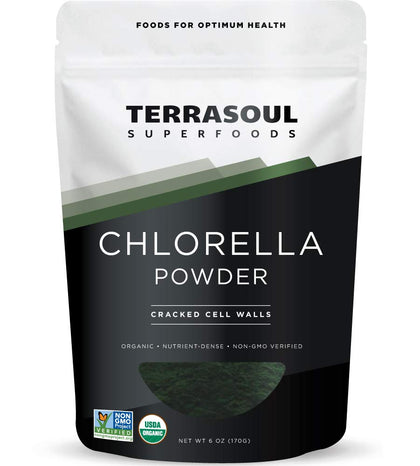 Terrasoul Superfoods Organic Chlorella Powder (Cracked Cell Walls), 6 Ounces, Sourced from Taiwan