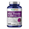 NusaPure Milk Thistle Extract 27,500mg 120 Veggie Capsules (50:1 Extract, Non-GMO, Gluten Free) Max Strength - Standardized 80% Silymarin, Bioperine