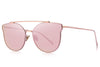 MERRY'S Fashion Women Cat Eye Sunglasses Coating Mirror Lens Sun glasses UV400 S7882 (Pink mirror, 56)