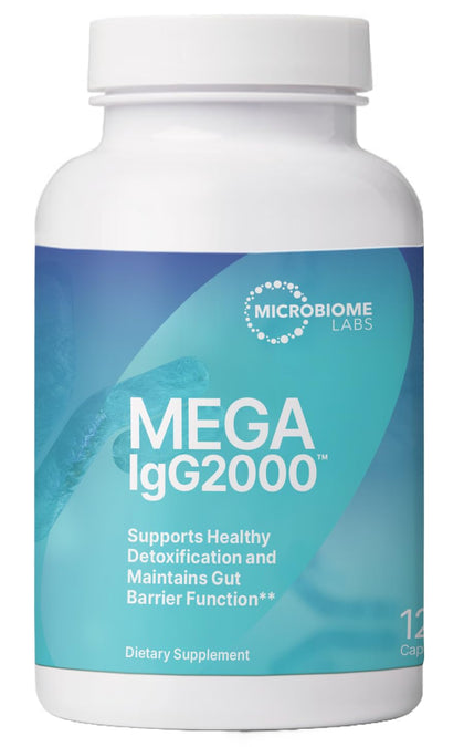 Microbiome Labs Mega IgG2000 Capsules - Dairy Free Colostrum Alternative Supplement for Gut Health - Immunoglobulins Concentrate from Bovine Serum to Support Digestive Health (120 Capsules)