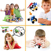 FUN LITTLE TOYS 109 Pieces Building Vehicles Toy for Kids