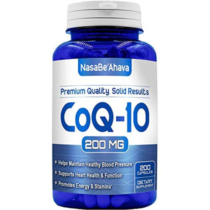 NasaBeahava Pure CoQ10 200mg 200 Capsules Quick Absorption - Non-GMO