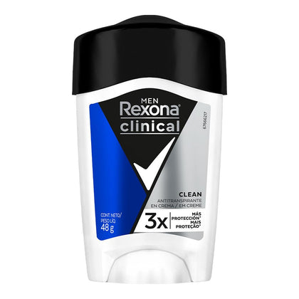 REXONA desodorante CLINICAL antitranspirante en crema para caballero 48 g