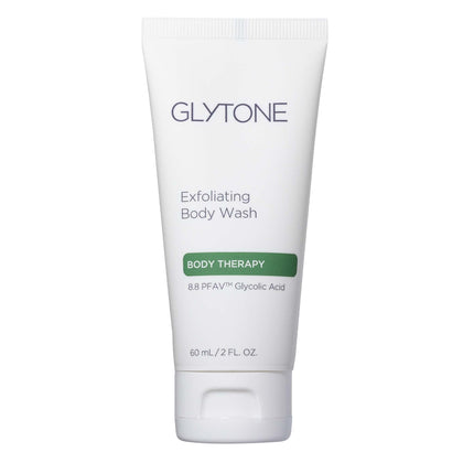 GLYTONE Exfoliating Body Wash - 8.8 Free Acid Value Glycolic Acid - For Rough Skin, Keratosis Pilaris - Oil & Fragrance-Free - Trial-Size - 2 fl. oz.