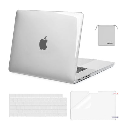 MOSISO Compatible with MacBook Pro 16 inch Case 2024 2023 2022 2021 Release M3 A2991 M2 A2780 M1 A2485 Pro Max, Plastic Hard Shell Case&Keyboard Cover&Screen Protector&Storage Bag, Crystal Clear