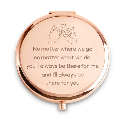 COYOAL Friendship Gifts for Women, Graduation Gifts for Her, Inspirational Engraved Compact Mirror, Personalized Mothers Day Birthday Gifts for Best Friends Female Bestie Coworker