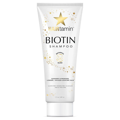 HAIRtamin Biotin Shampoo - Helps to Support Stronger, Longer, Thicker-Looking Hair with Sulfate-Free, Hydrating, Vitamin Rich Formula Shampoo, Made With Vitamin B5, Cucumber Extract, Aloe Vera