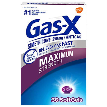 gas-x maximum strength gas relief soft gels with simethicone 250 mg - 30 count (used - like new)