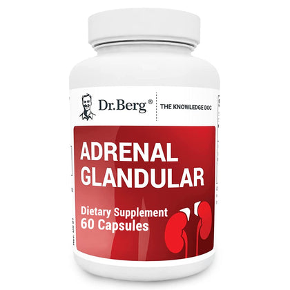 Dr. Berg's Adrenal Glandular - Cortisol Manager, More Energy, Focus, Stress and Immunity Support with Hormone Balance Formula - Adrenal Fatigue Supplements - 60 Capsules