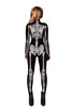 urvip women halloween skeleton costume stretch skinny catsuit jumpsuit bodysuit color-bax-003 l