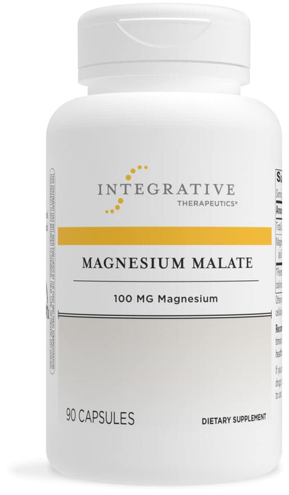 Integrative Therapeutics Magnesium Malate - Supplement with Elemental Magnesium - Supports Cellular Metabolism* - Vegan, Gluten-Free & Dairy-Free Mineral Supplement - 100 mg, 90 Capsules