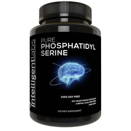 Intelligent Labs Phosphatidylserine Supplement 100mg | 90 High Strength Phosphatidylserine Capsules | 100% Soy and Allergen Free | Pure Phosphatidylserine from Sunflower Lecithin