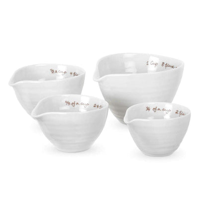 Portmeirion Sophie Conran White Measuring Cups | Set of 4 Measuring Cups for Kitchen and Baking in Assorted Sizes | Made from Fine Porcelain | Dishwasher Safe