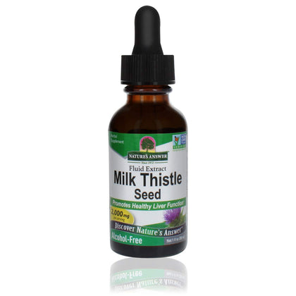 Nature's Answer Alcohol-Free Milk Thistle 1 Ounce Extract | Supports Hepatic System | Vegan | Non-GMO | Gluten Free | Kosher