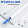 142in Cord Hider Wall for 1 Cord, Delamu Cord Cover Wall, Mini Cable Hider, PVC Wire Hider Covers for Cords, Paintable Cable Cover Raceway, Wall Cord Cable Concealer, 10x L14.2 W0.48 H0.3in, White