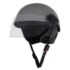 western era multipurpose half helmet | clear visor | comfort & safety | enhanced design | (medium, silver glossy) (non-motorized)