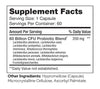 Zahler BioDophilus High Potency Probiotic Formula 60 Billion Live & Active CFUs - 60 Capsules