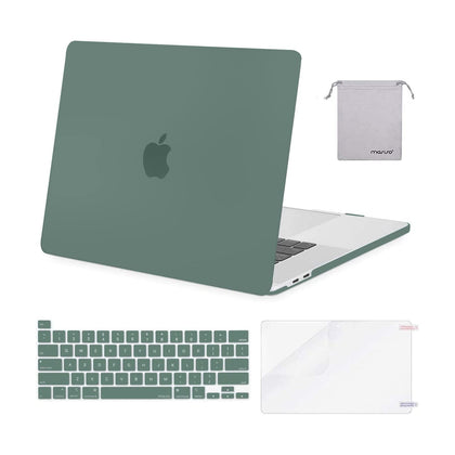 MOSISO Compatible with MacBook Pro 16 inch Case 2020 2019 Release A2141 with Touch Bar Touch ID, Protective Plastic Hard Shell Case & Keyboard Cover & Screen Protector & Storage Bag, Midnight Green