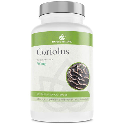 Nature Restore Coriolus Versicolor Mushroom Extract Supplement, 30 Percent Polysaccharides, Non GMO, Gluten Free, 90 Capsules, Original Turkey Tail Mushroom Supplement