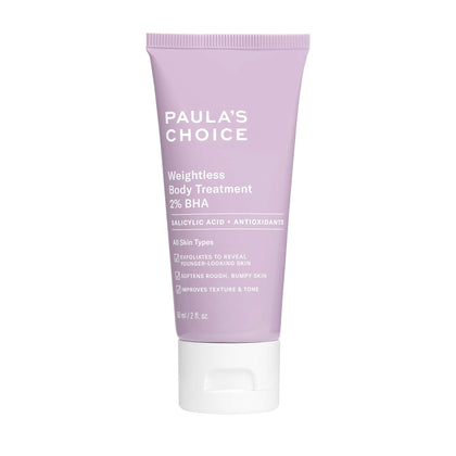 Paula's Choice Weightless Body Treatment 2% BHA, Salicylic Acid & Chamomile Lotion Exfoliant, Moisturizer for Keratosis Pilaris (KP) Prone Skin & Clogged Pores, Fragrance-Free & Paraben-Free, 2 Oz